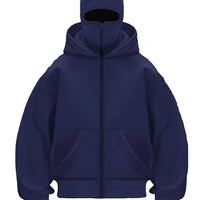 2025 Autumn Men Balaclava Y2K Gothic Harajuku Winter New Item Double Hooded Sweatshirt Men's Hooded Mask Zipper Sportswear Women - The Discount Plug