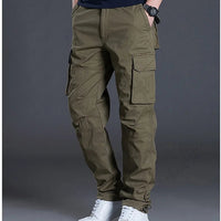 2025 Cotton Multi Flap Pockets Men's Straight Leg Cargo Pants Loose Casual Outdoor Pants Men's Work Pants For Hiking Tactical - The Discount Plug