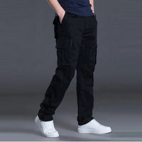 2025 Cotton Multi Flap Pockets Men's Straight Leg Cargo Pants Loose Casual Outdoor Pants Men's Work Pants For Hiking Tactical - The Discount Plug