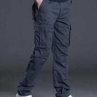 2025 Cotton Multi Flap Pockets Men's Straight Leg Cargo Pants Loose Casual Outdoor Pants Men's Work Pants For Hiking Tactical - The Discount Plug