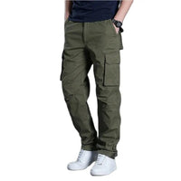 2025 Cotton Multi Flap Pockets Men's Straight Leg Cargo Pants Loose Casual Outdoor Pants Men's Work Pants For Hiking Tactical - The Discount Plug