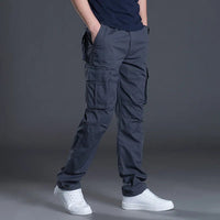 2025 Cotton Multi Flap Pockets Men's Straight Leg Cargo Pants Loose Casual Outdoor Pants Men's Work Pants For Hiking Tactical - The Discount Plug