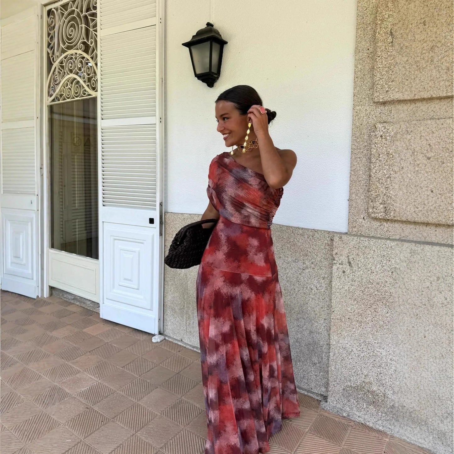 2025 New Fashion Printed Backless Dress Women Summer Casual Gauze Dresses For Women Vacation Long Skirt For Women - The Discount Plug