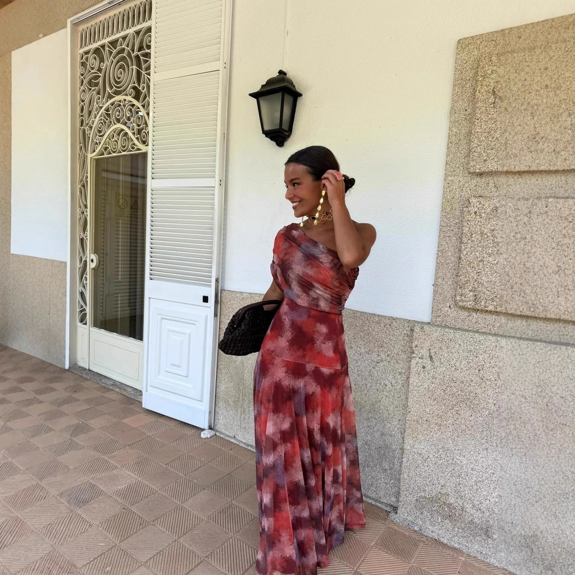 2025 New Fashion Printed Backless Dress Women Summer Casual Gauze Dresses For Women Vacation Long Skirt For Women - The Discount Plug