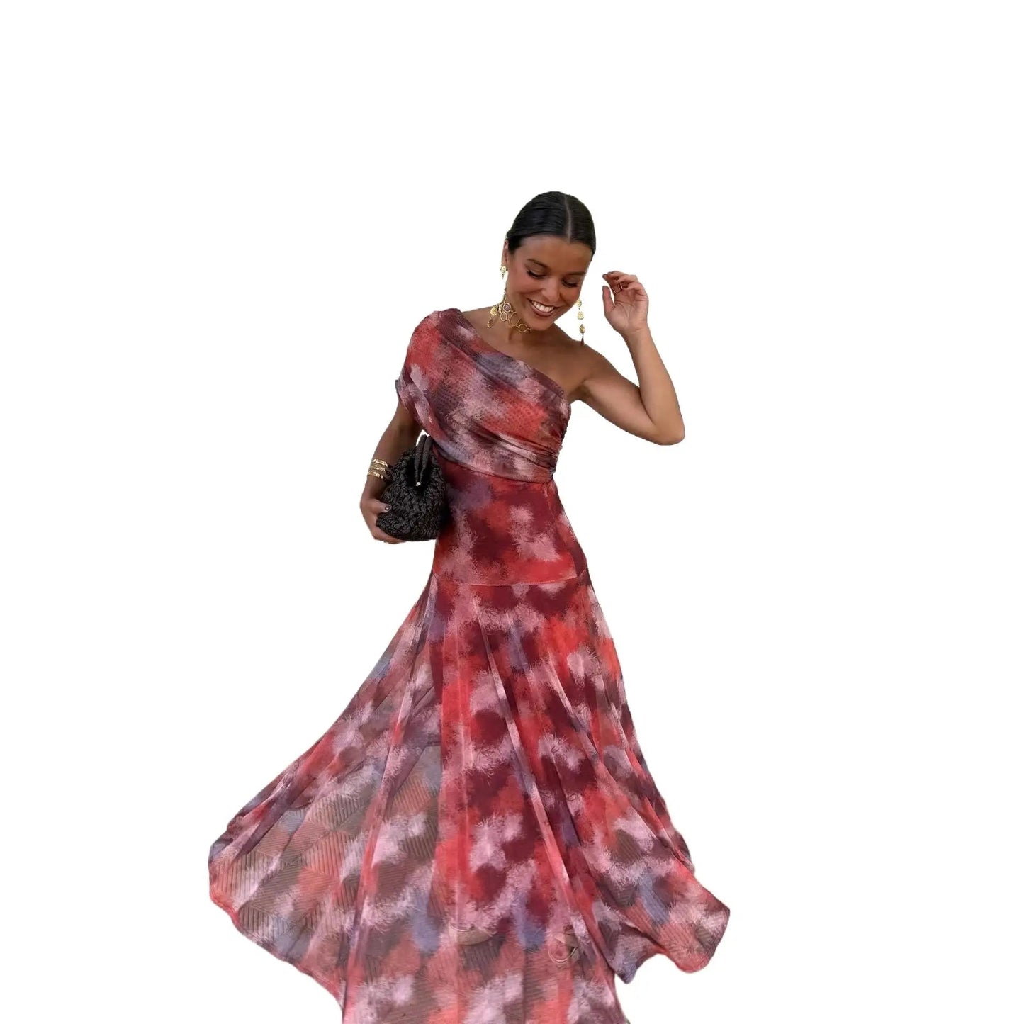 2025 New Fashion Printed Backless Dress Women Summer Casual Gauze Dresses For Women Vacation Long Skirt For Women - The Discount Plug