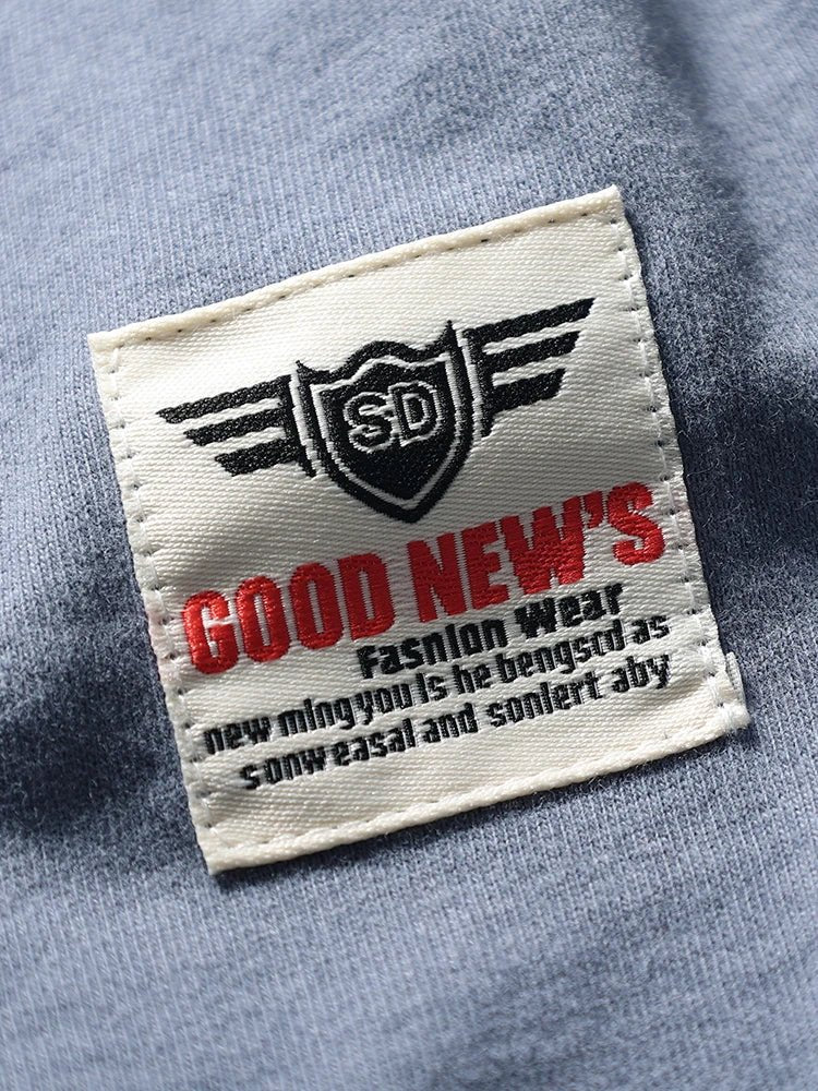 2025 Summer New American Retro Short Sleeve O - neck Solid Color T-shirt Men's Fashion 100% Cotton Washed Casual Terry Cloth Tops - The Discount Plug