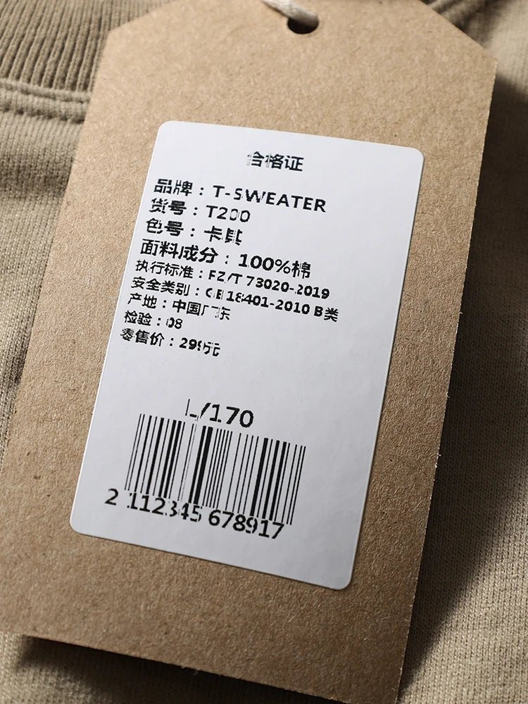 2025 Summer New American Retro Short Sleeve O - neck Solid Color T-shirt Men's Fashion 100% Cotton Washed Casual Terry Cloth Tops - The Discount Plug