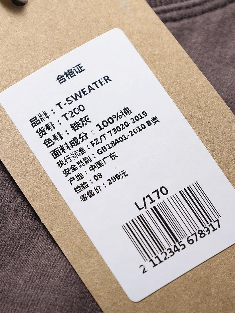 2025 Summer New American Retro Short Sleeve O - neck Solid Color T-shirt Men's Fashion 100% Cotton Washed Casual Terry Cloth Tops - The Discount Plug