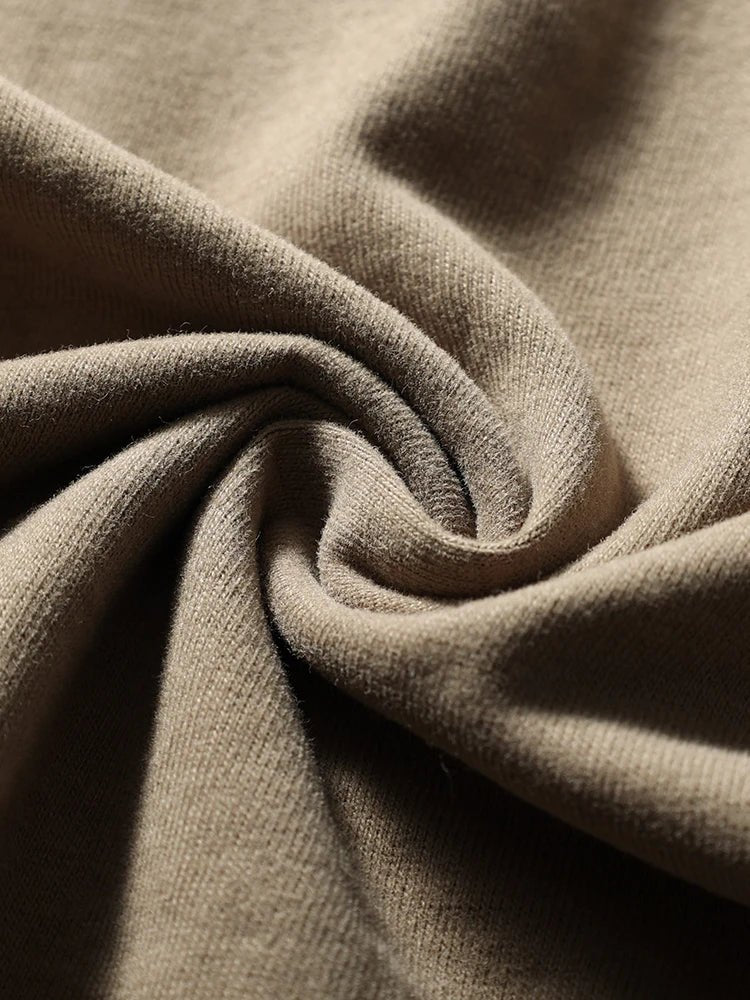 2025 Summer New American Retro Short Sleeve O - neck Solid Color T-shirt Men's Fashion 100% Cotton Washed Casual Terry Cloth Tops - The Discount Plug