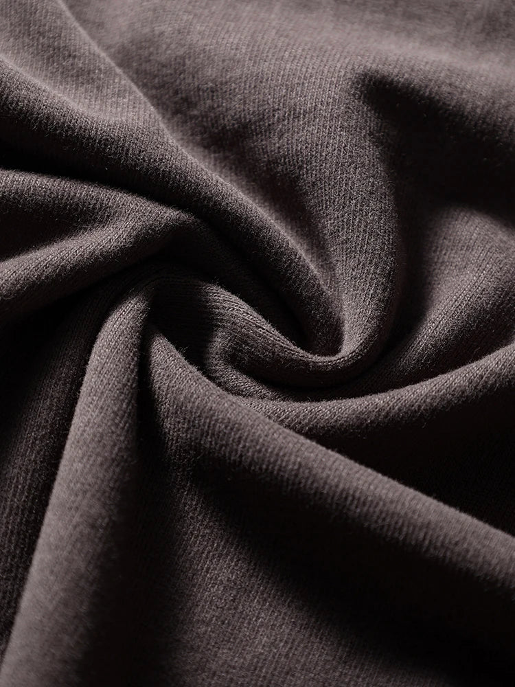 2025 Summer New American Retro Short Sleeve O - neck Solid Color T-shirt Men's Fashion 100% Cotton Washed Casual Terry Cloth Tops - The Discount Plug