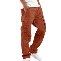 2025new men's workwear pants, European and American men's loose straight casual pants, men's workwear pocket pants - The Discount Plug