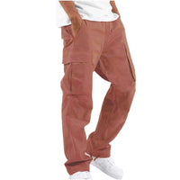 2025new men's workwear pants, European and American men's loose straight casual pants, men's workwear pocket pants - The Discount Plug