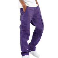 2025new men's workwear pants, European and American men's loose straight casual pants, men's workwear pocket pants - The Discount Plug