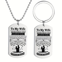 1pc, TO MY WIFE Valentine's Day Thanksgiving Military Card Creative Keychain, Backpack Pendant, Bag Charms, Birthday Gifts, Party Favors