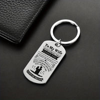 1pc, TO MY WIFE Valentine's Day Thanksgiving Military Card Creative Keychain, Backpack Pendant, Bag Charms, Birthday Gifts, Party Favors