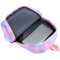 Kawaii Backpack, Tie Dye Cartoon Pattern School Bag with & Pencil Case for School Use