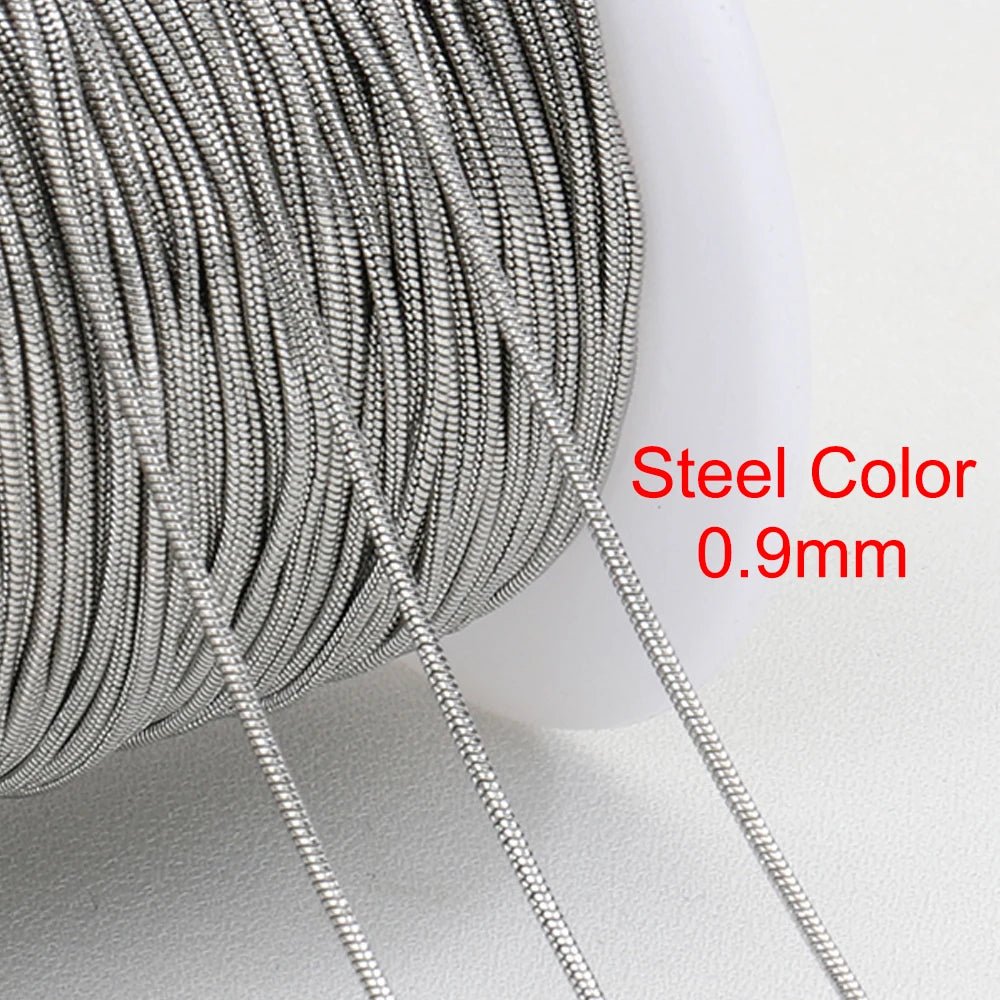 2Meters Stainless Steel Round Snake Chains for Necklace Bracelet Jewelry Making DIY Findings 0.9mm 1.2mm Chain Bulk Wholesale - The Discount Plug