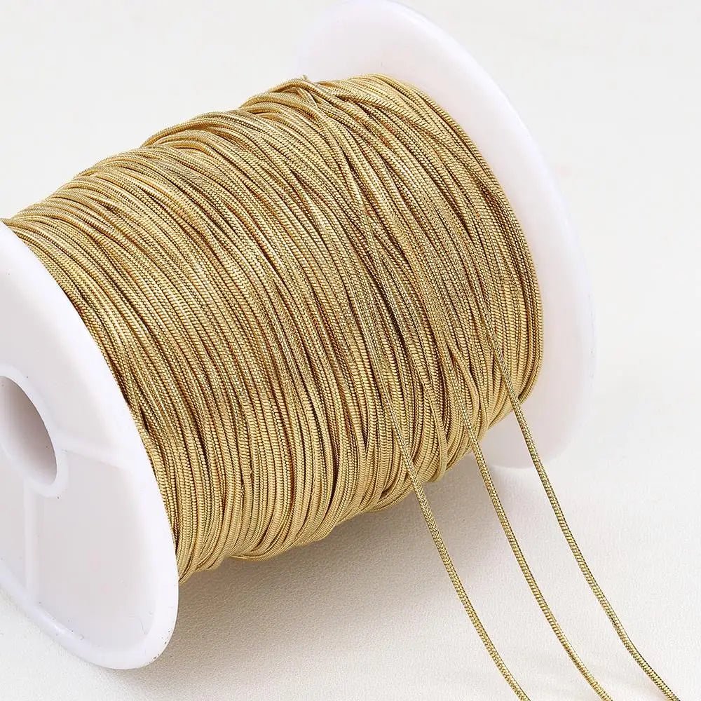 2Meters Stainless Steel Round Snake Chains for Necklace Bracelet Jewelry Making DIY Findings 0.9mm 1.2mm Chain Bulk Wholesale - The Discount Plug