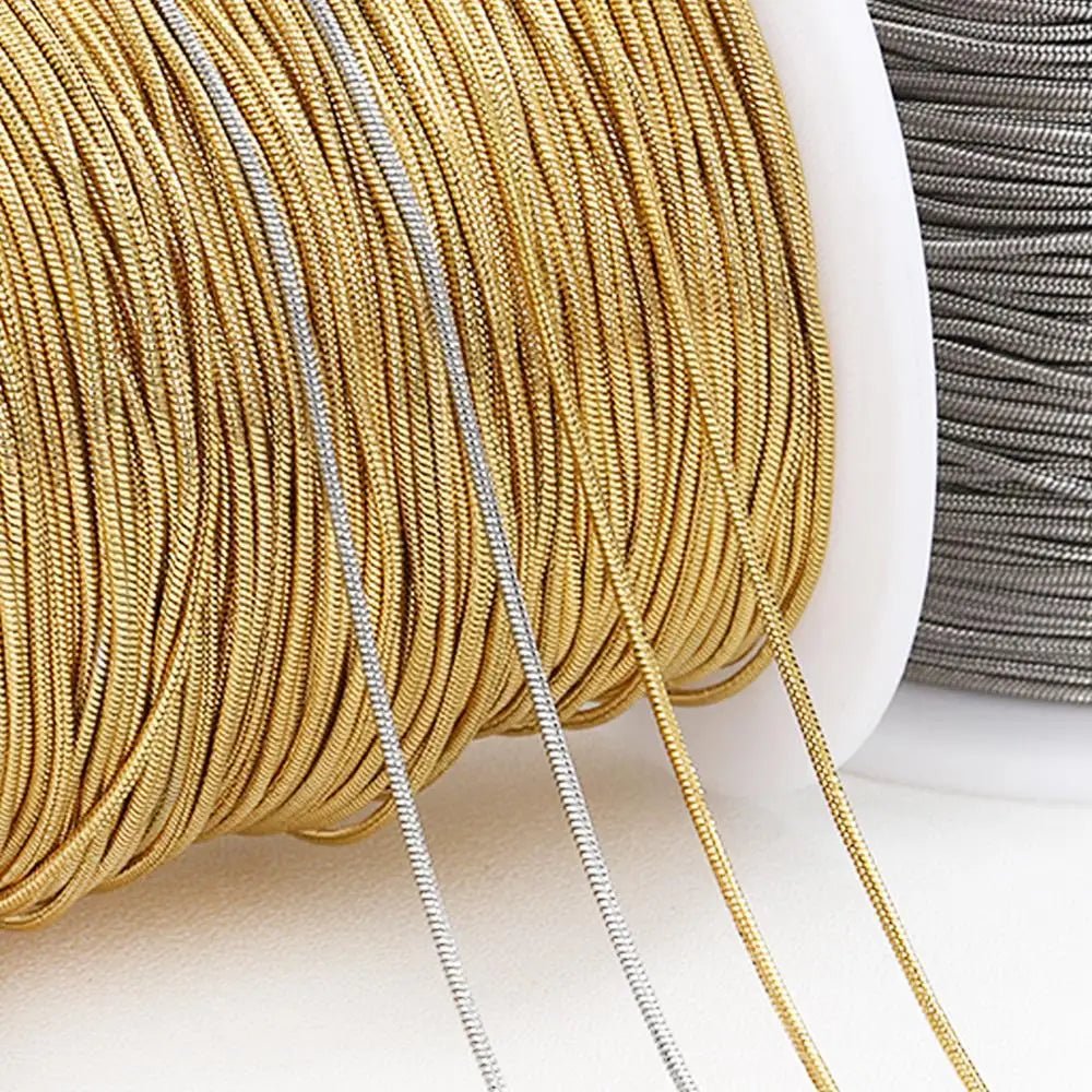 2Meters Stainless Steel Round Snake Chains for Necklace Bracelet Jewelry Making DIY Findings 0.9mm 1.2mm Chain Bulk Wholesale - The Discount Plug