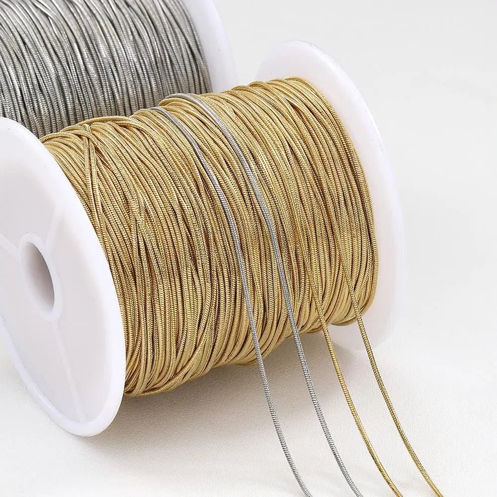 2Meters Stainless Steel Round Snake Chains for Necklace Bracelet Jewelry Making DIY Findings 0.9mm 1.2mm Chain Bulk Wholesale - The Discount Plug
