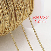 2Meters Stainless Steel Round Snake Chains for Necklace Bracelet Jewelry Making DIY Findings 0.9mm 1.2mm Chain Bulk Wholesale - The Discount Plug