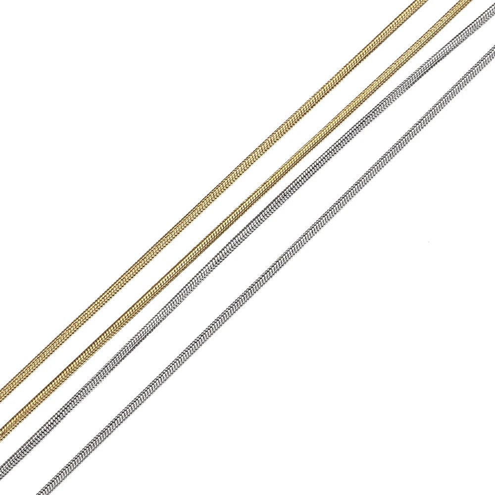 2Meters Stainless Steel Round Snake Chains for Necklace Bracelet Jewelry Making DIY Findings 0.9mm 1.2mm Chain Bulk Wholesale - The Discount Plug