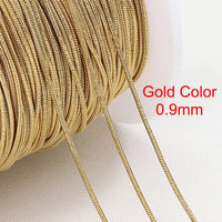2Meters Stainless Steel Round Snake Chains for Necklace Bracelet Jewelry Making DIY Findings 0.9mm 1.2mm Chain Bulk Wholesale - The Discount Plug