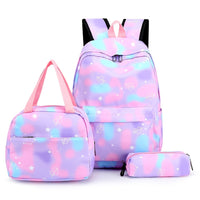 Kawaii Backpack, Tie Dye Cartoon Pattern School Bag with & Pencil Case for School Use