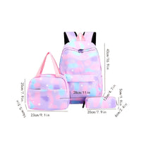 Kawaii Backpack, Tie Dye Cartoon Pattern School Bag with & Pencil Case for School Use