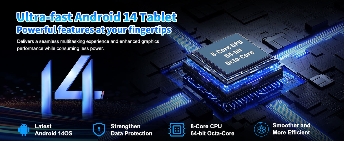 URAO A10L Android 14 Tablet 10.1-inch 12GB RAM 64GB ROM Octa-Core 5G WiFi with Keyboard Mouse Touch Pen Headset Case Tablet Kit