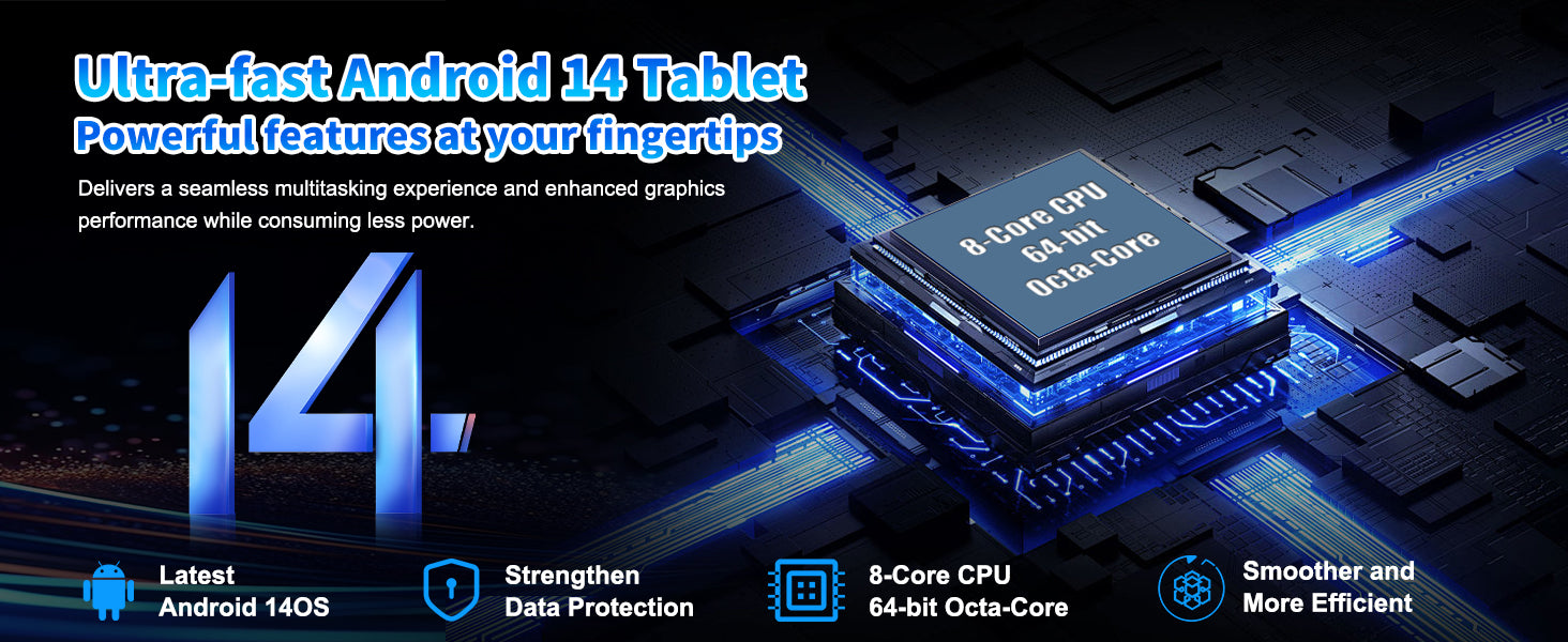 URAO A10L Android 14 Tablet 10.1-inch 12GB RAM 64GB ROM Octa-Core 5G WiFi with Keyboard Mouse Touch Pen Headset Case Tablet Kit