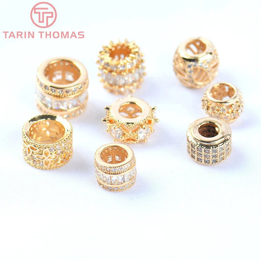 (5563) 10x6.5MM 24K Gold Color Brass Spacer Beads for Bracelet High Quality Jewelry Making Findings Accessories Wholesale - The Discount Plug