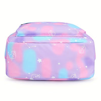 Kawaii Backpack, Tie Dye Cartoon Pattern School Bag with & Pencil Case for School Use
