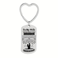 1pc, TO MY WIFE Valentine's Day Thanksgiving Military Card Creative Keychain, Backpack Pendant, Bag Charms, Birthday Gifts, Party Favors