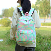 Kawaii Backpack, Tie Dye Cartoon Pattern School Bag with & Pencil Case for School Use