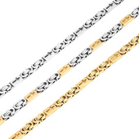 6mm Heavy 18K Gold Color Stainless Steel Byzantine Chain Necklace Men Women Punk Rock Hiphop Black Biker Bike Choker Jewelry - The Discount Plug