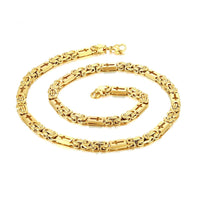 6mm Heavy 18K Gold Color Stainless Steel Byzantine Chain Necklace Men Women Punk Rock Hiphop Black Biker Bike Choker Jewelry - The Discount Plug