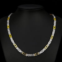 6mm Heavy 18K Gold Color Stainless Steel Byzantine Chain Necklace Men Women Punk Rock Hiphop Black Biker Bike Choker Jewelry - The Discount Plug