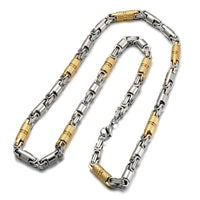 6mm Heavy 18K Gold Color Stainless Steel Byzantine Chain Necklace Men Women Punk Rock Hiphop Black Biker Bike Choker Jewelry - The Discount Plug