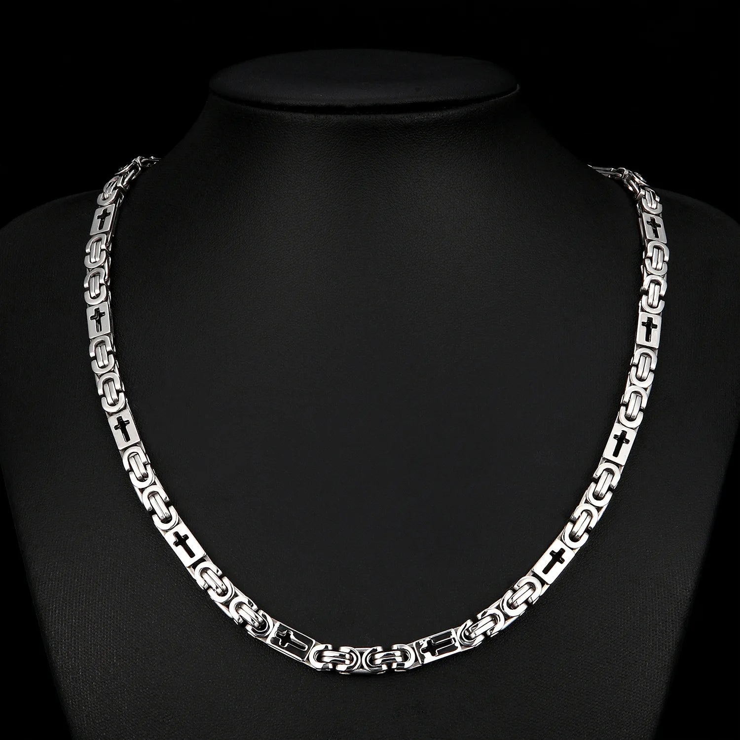 6mm Heavy 18K Gold Color Stainless Steel Byzantine Chain Necklace Men Women Punk Rock Hiphop Black Biker Bike Choker Jewelry - The Discount Plug