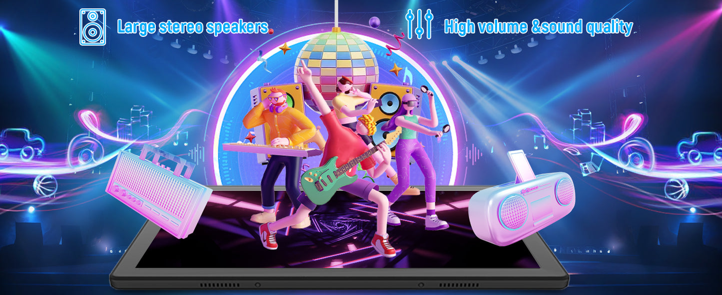 URAO A10L Android 14 Tablet 10.1-inch 12GB RAM 64GB ROM Octa-Core 5G WiFi with Keyboard Mouse Touch Pen Headset Case Tablet Kit