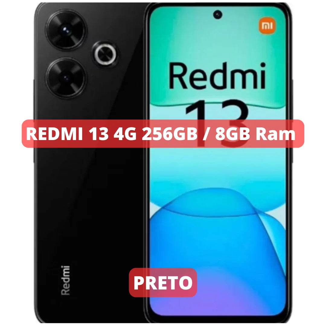 Celular Xiaomi Redmi 13 4G | Câmera 108MP , Processador Mediatek Dimensity 6080 (6 nm),  Bateria 5000mah, Carregamento 33W