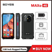 SOYES MAXo MINI Rugged Phone Waterproof 6GB+128GB Mobile Phone 3000mAh Flashlight PTT/SOS 3.88 Inch Small Smartphone Android 12