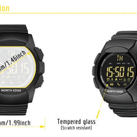 Men's Watch Military Water Resistant 100M NORTH EDGE Sport Watch Army Led Digital Wrist Stopwatches For Male For IOS Android