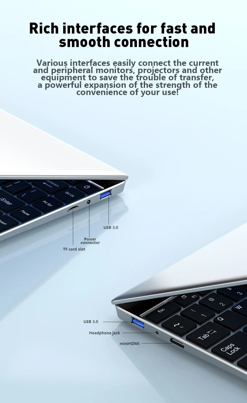 New 14.1" Laptop Intel Core i9-9900 32GB 2TB Gaming PC Ultra Slim Office Study Computer PC Windows 11 Pro  1920*1080 HD