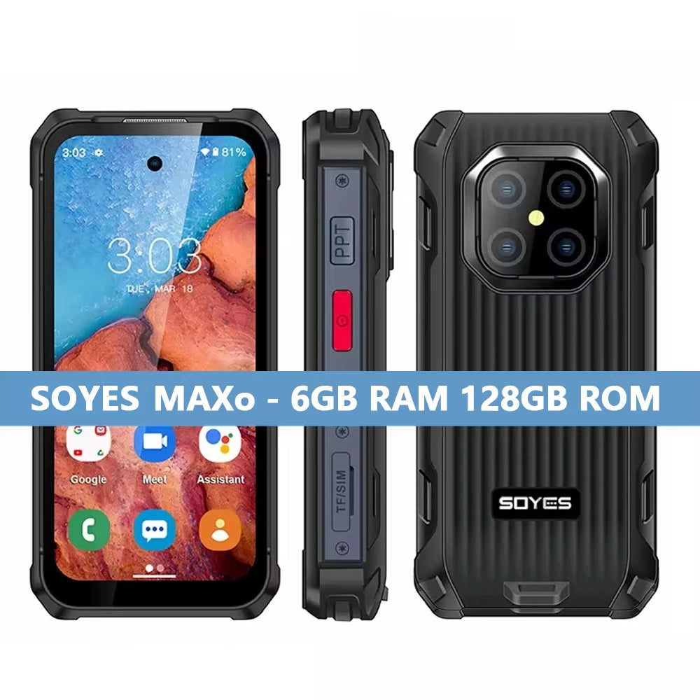 SOYES MAXo MINI Rugged Phone Waterproof 6GB+128GB Mobile Phone 3000mAh Flashlight PTT/SOS 3.88 Inch Small Smartphone Android 12