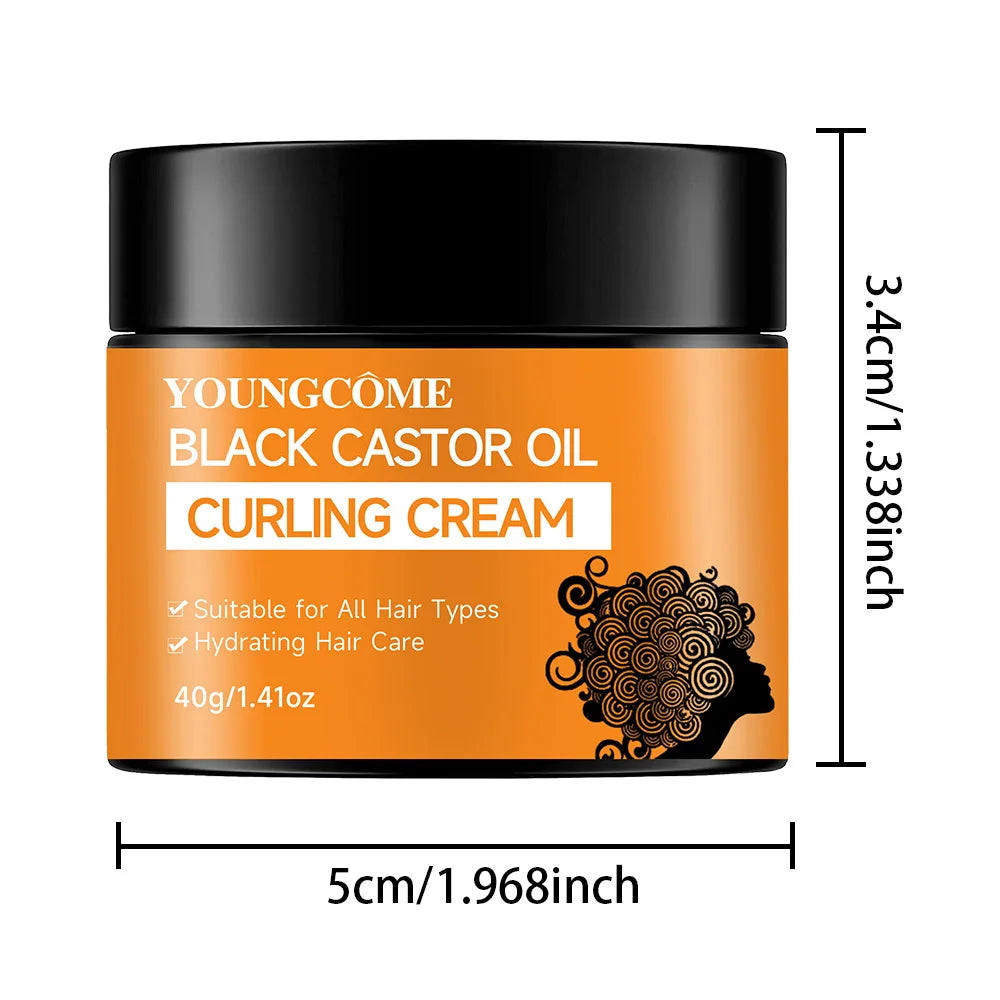 Black Castor Oil Curl Defining Cream Non-stick Hydrates & eliminates frizz, Hair-Smoothing Anti-Frizz Cream to Define 40/70g hot