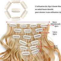 Alileader Synthetic Hair 16 Clip In Hair Extension Clip For Women 6Pcs/Set Hair Extension Clip In Ombre Fake Hairpiece Long Wavy