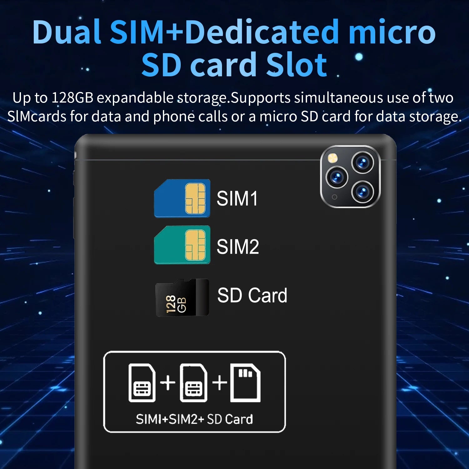 2025 5G Original 10.36Inch Tablet Android 16GB RAM 1TB ROM 12000mAh battery Android 13.0 MTK6797 10-core WiFi Network Dual Sim