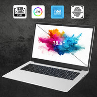 2025 New 18.5" Laptop 16GB RAM 512GB SSD Intel N150 Portable Notebook Lightweight Backlit Keyboard Fingerprint Windows 11